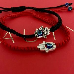 Evil Eye Hamsa Hand Black Bracelet